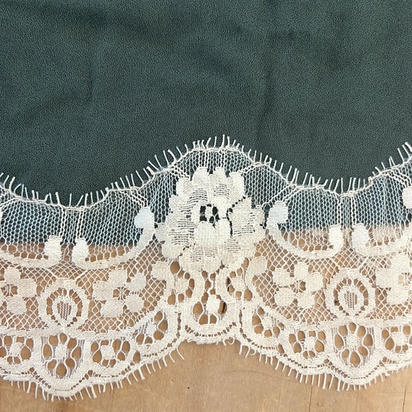 Ella Moss Trinity Cami in Sage Green with Ivory Lace Trim - Picture 3 of 9